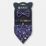 Envy Collection Mix & Match套裝 貓頸圈 領巾 領結 (Blue Terrazzo)