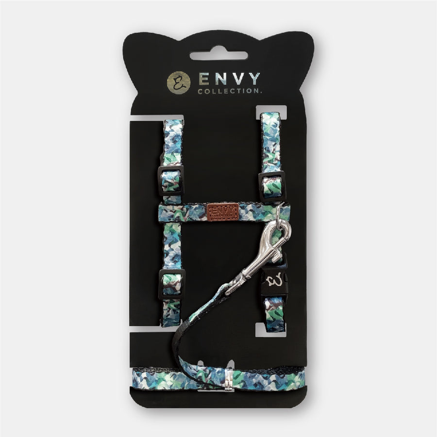 Envy Collection H型外出胸背帶連牽繩 (Jungle Mosaic)